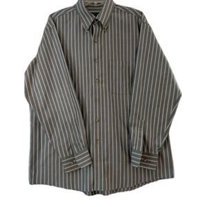 Jos. A. Bank Traveler Shirt Striped Cotton Men’s L Wrinkle‑Resistant